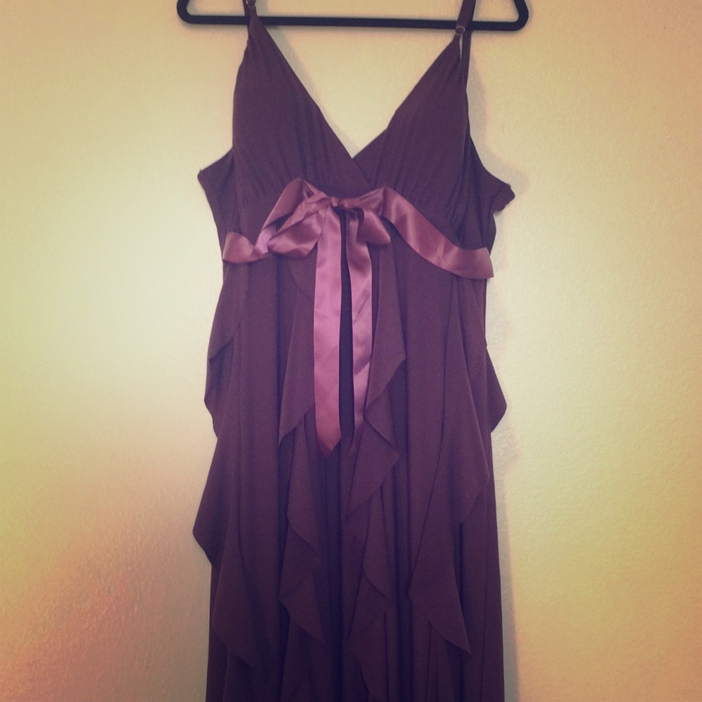 👗Purple Long Waterfall ruffle dress👗